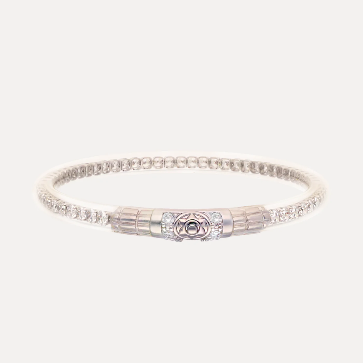 QUEEN ALL WEATHER BANGLE® (AWB®) - CLEAR CRYSTAL - SILVER
