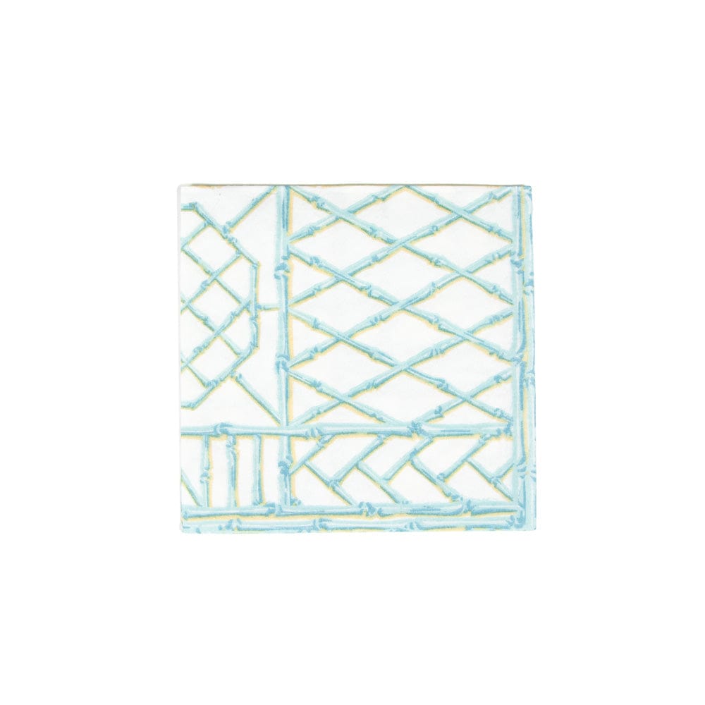 Bamboo Screen Robin's Egg-Ppr Linen Napkin Airlaid Cocktail