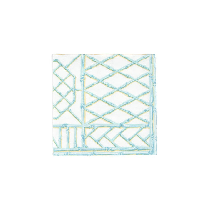 Bamboo Screen Robin's Egg-Ppr Linen Napkin Airlaid Cocktail