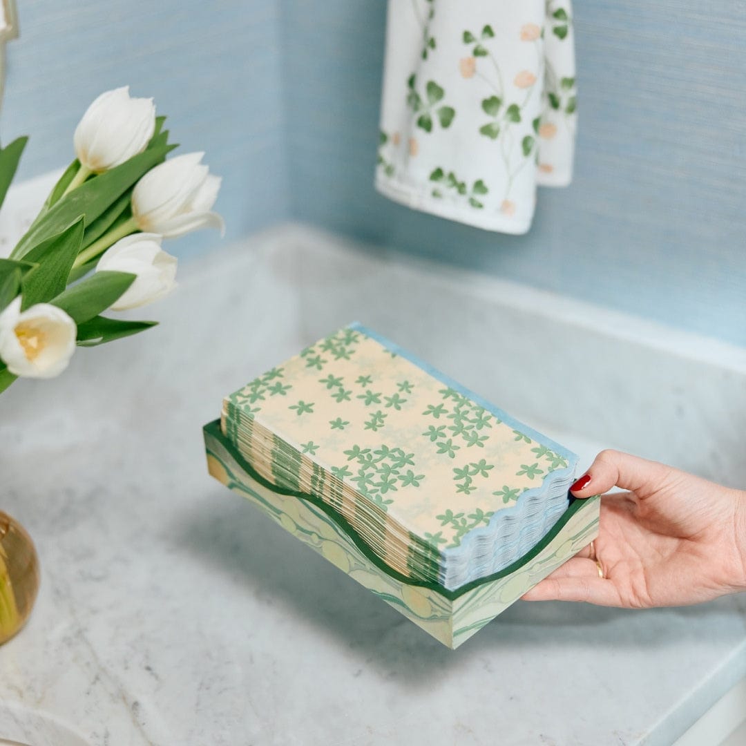 Small Marbled Moss Lacquer Tray