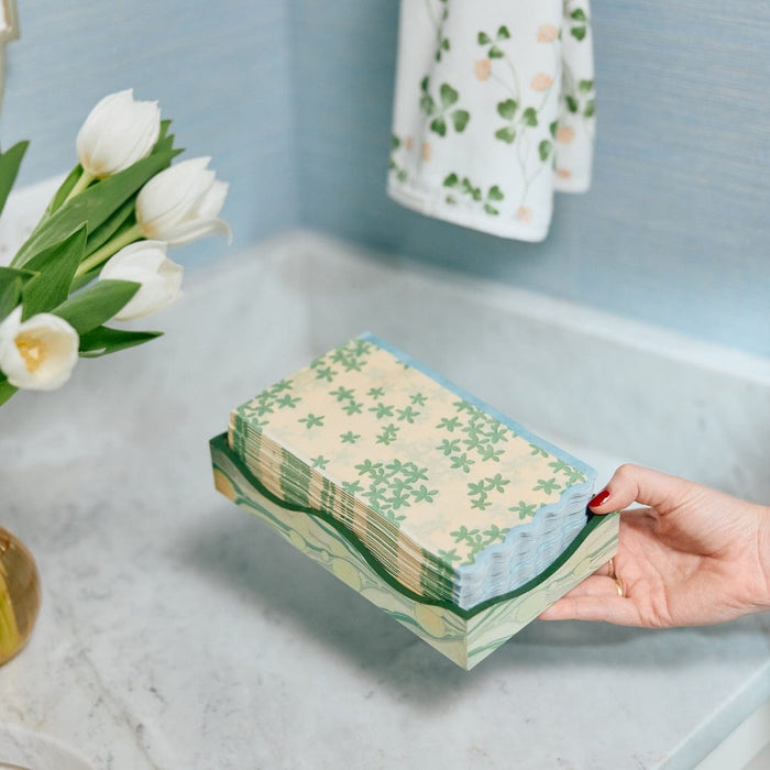 Small Marbled Moss Lacquer Tray