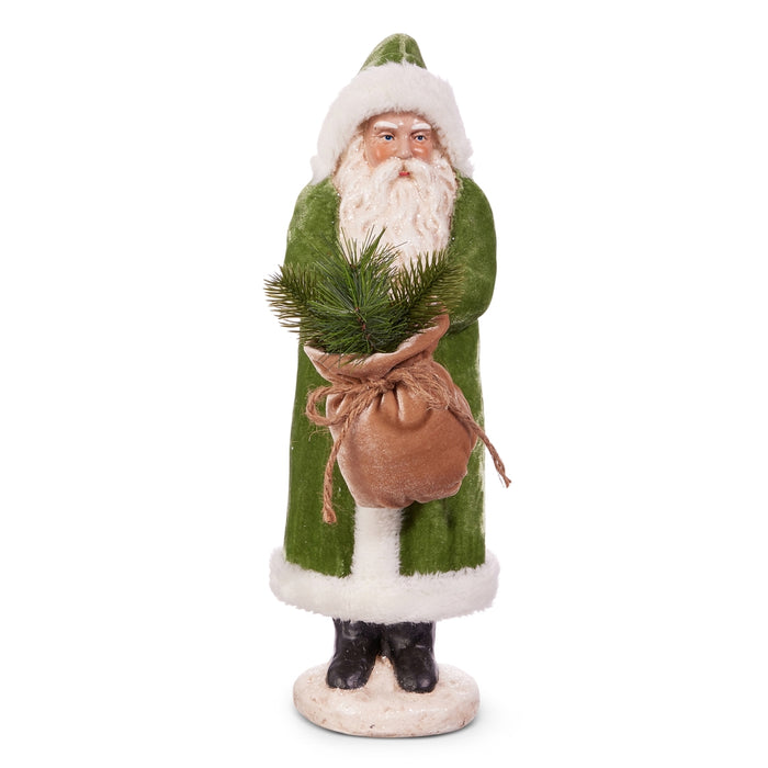 17.5" Green Velvet Santa