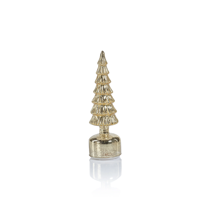 11.75" Gold Alpine Rotating LED Tree